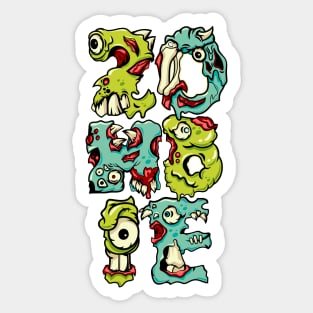 Zombie Letter Illustration Sticker